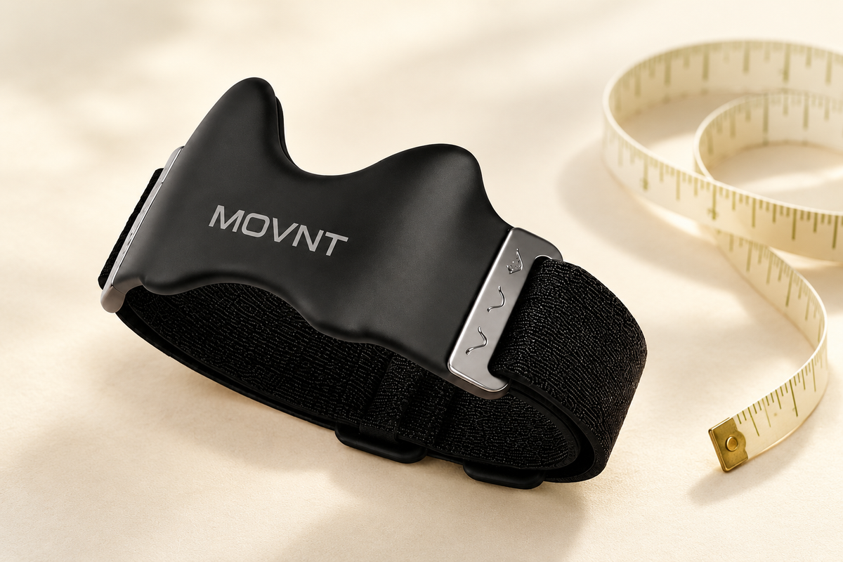 MOVNT Precision Strap beside a flexible measuring tape